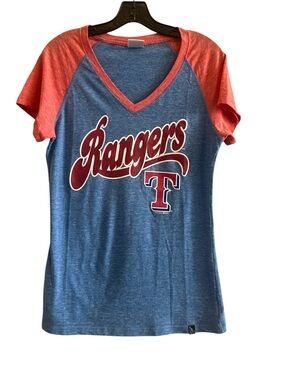 5th & Ocean Blue and Red Texas Rangers Baseball Tee